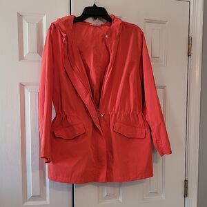 J. Jill Vibrant Orange Windbreaker Unlined Parka